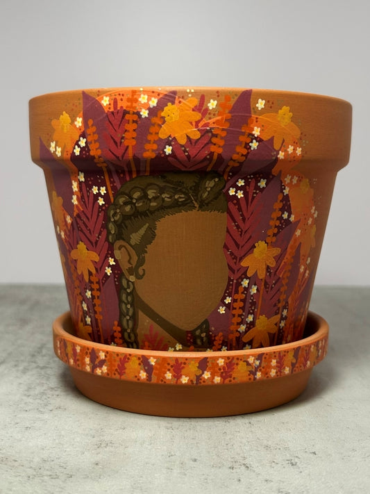 Macetas de terracota pintadas a mano: maceta de 3" con platillo a juego