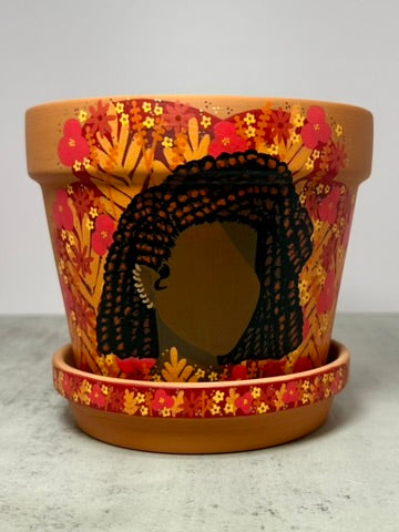 Macetas de terracota pintadas a mano: maceta de 3" con platillo a juego